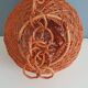 Orange ball hanging lamp with rope and rattan rope 1970
