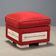 Vintage pouf in fabric and faux marble, Italy, 1950s-1960s.