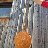 Orange rattan pendant light
