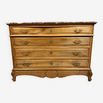 Superb Louis XV style chest of drawers in walnut