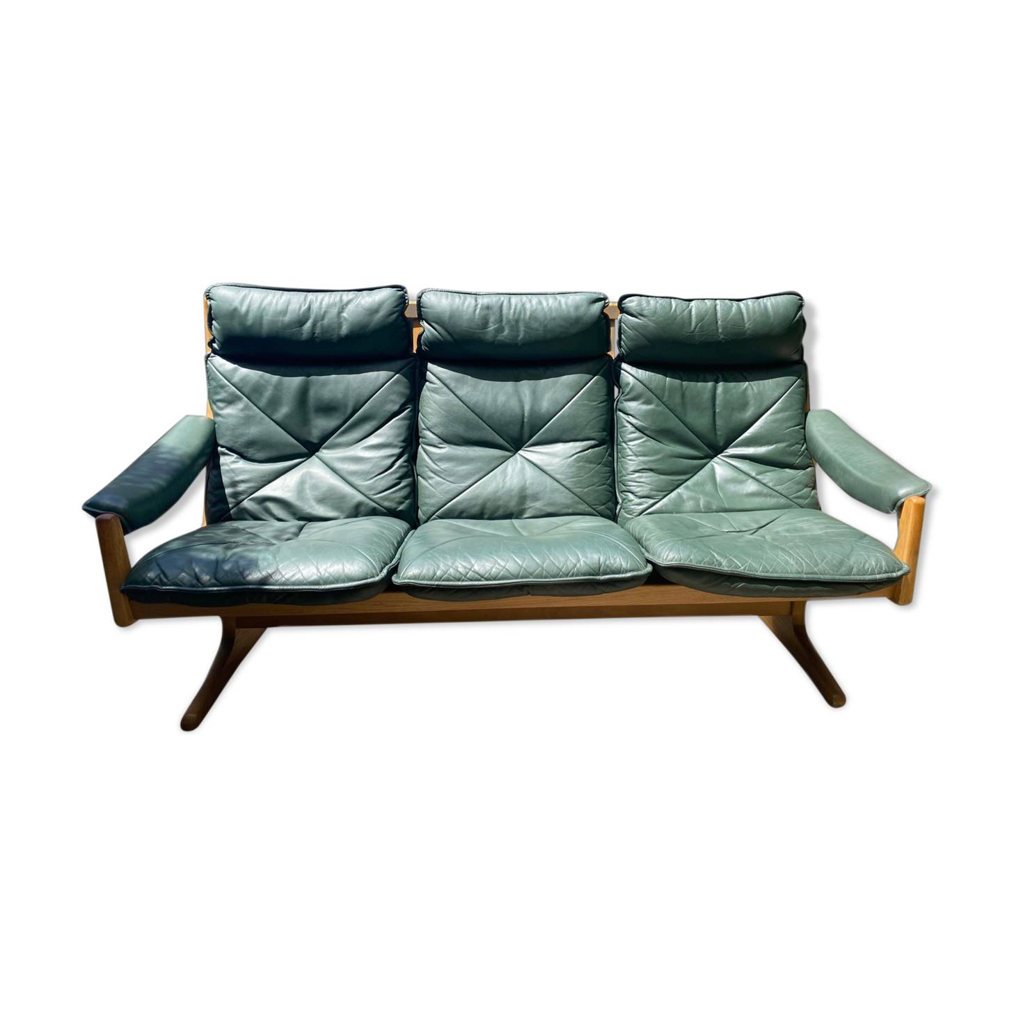 Scandinavian sofa 1970 teak and leather