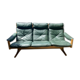 Scandinavian sofa 1970 teak and leather