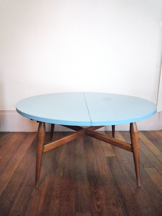 Scandinavian coffee table"smørrebrød" blue, 1960