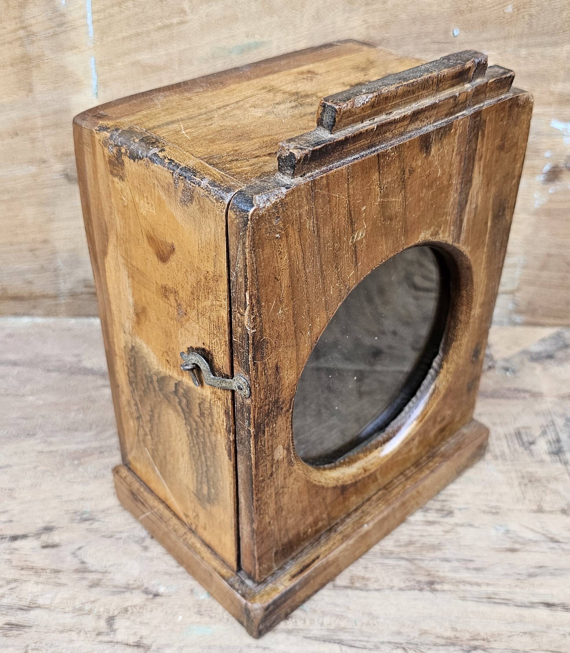 Art Deco teak wall display case