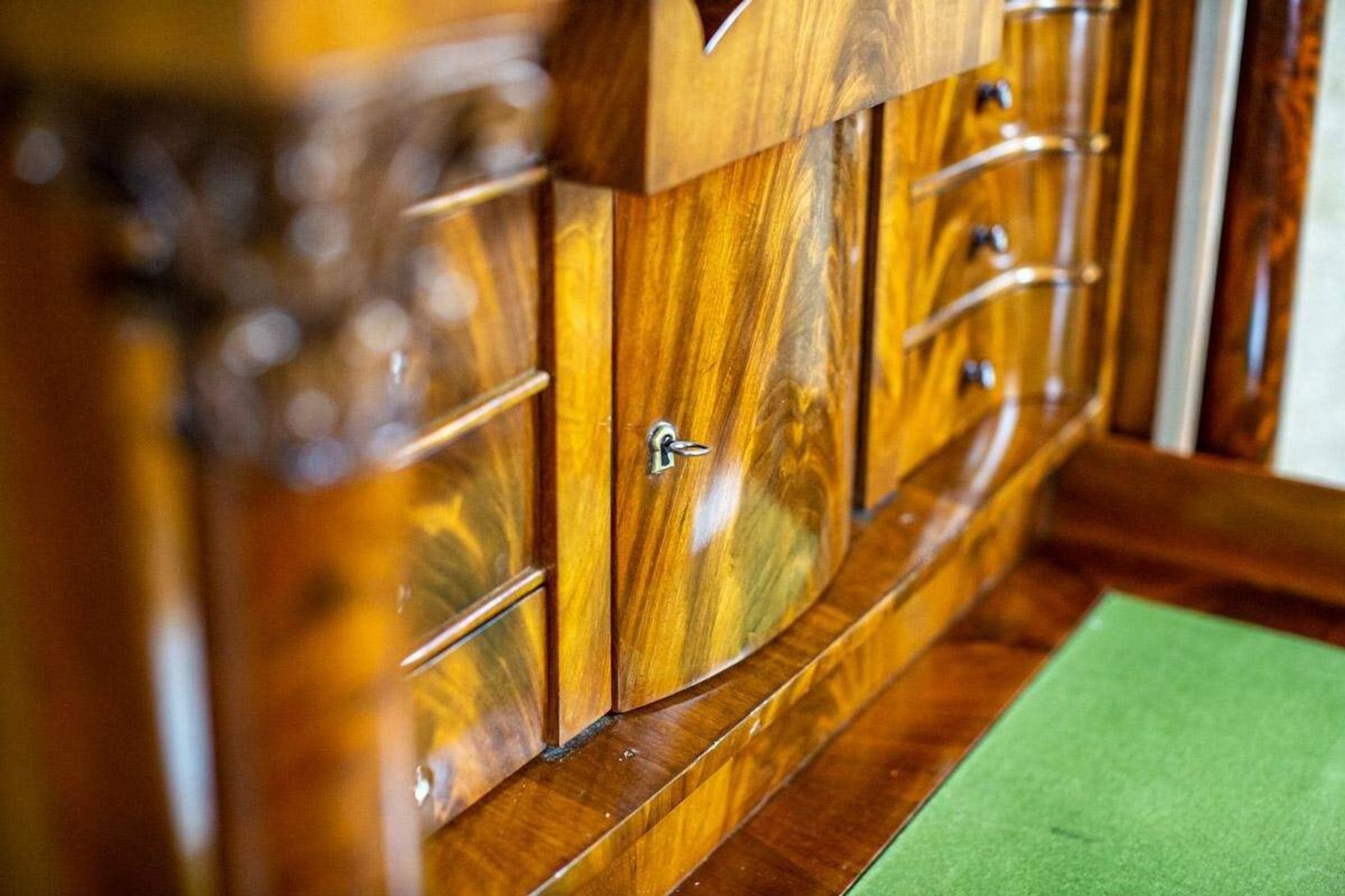 Secrétaire en acajou Biedermeier antique, 1850
