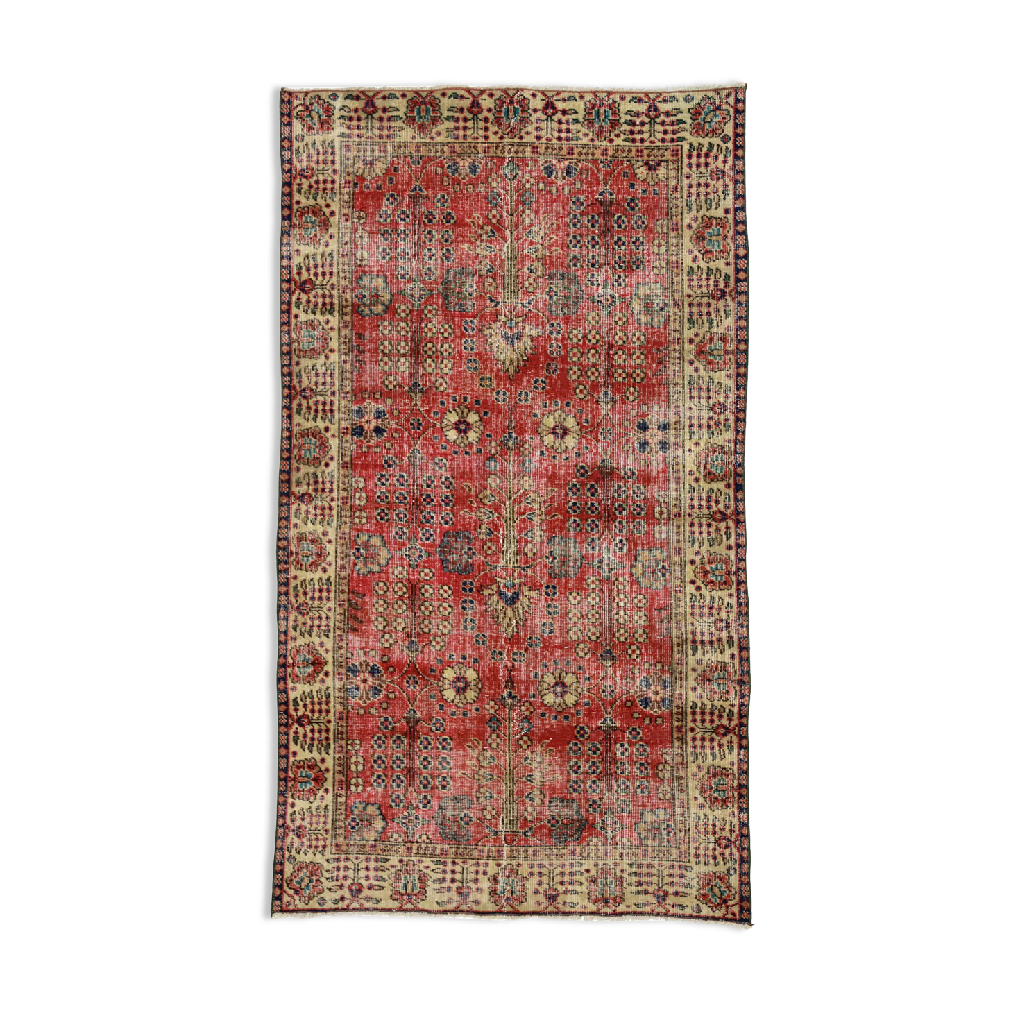 Anatolian handmade vintage rug 196 cm x 116 cm