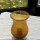 Photophore in bubble glass and hand-blown golden yellow signed vintage biot