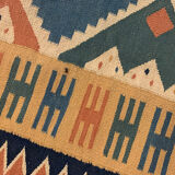 Vintage persian qashqai kilim area rug, hand made oriental flat woven rug- 204x296cm