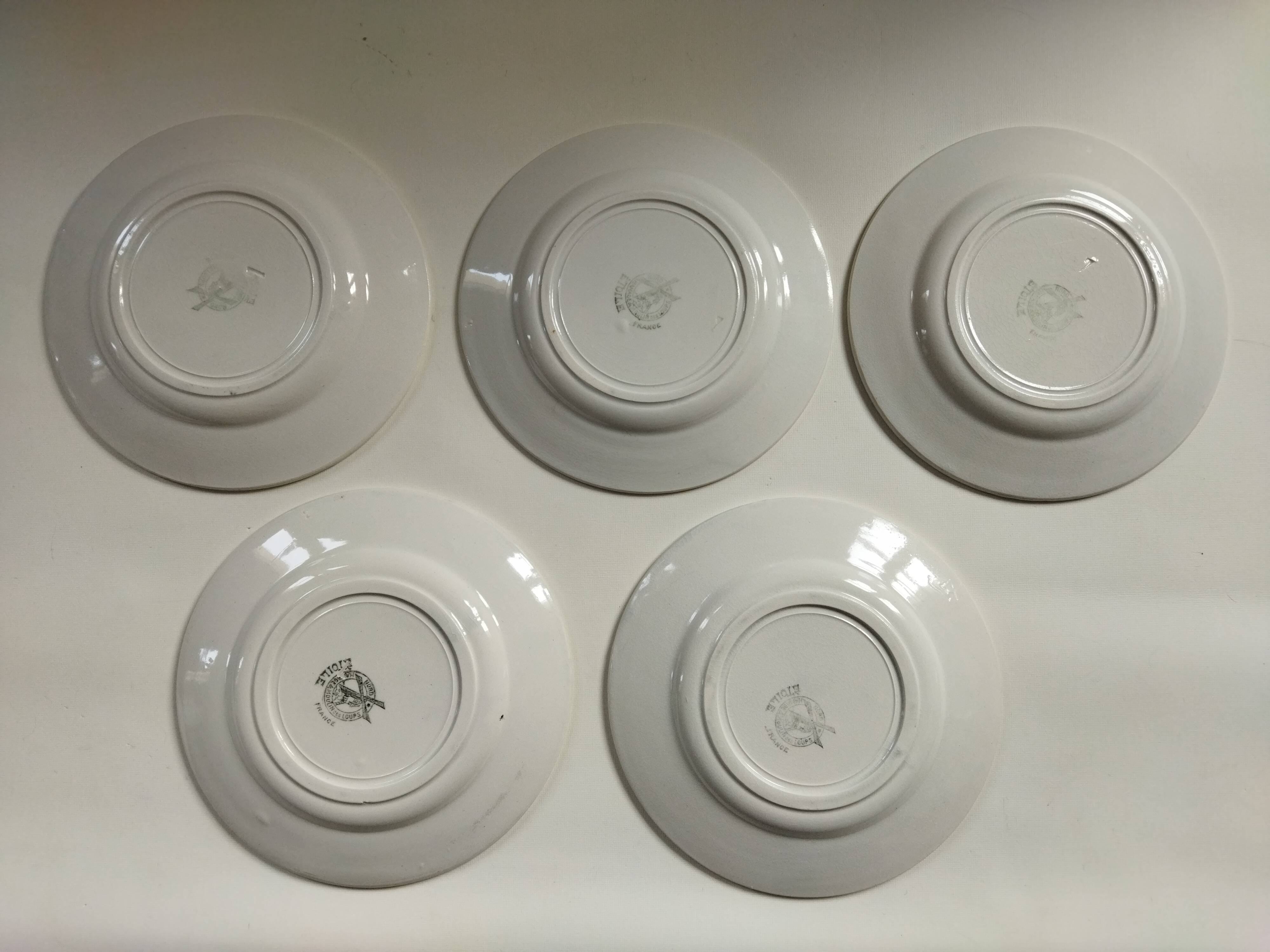 9 dessert plates Hamage & Moulin des Loups, Etoile bleu model