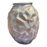 Vase en verre bleu