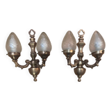 Paire d'appliques murales antiques de style Rococo