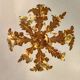 Vintage gilded hand-forged Florentine ceiling light with porcelain roses.