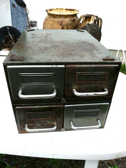 4-drawer industrial metal loft furniture from the 1970s, brand FLAMBO.
