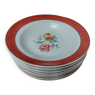 10 assiettes creuses porcelaine Bondevillier