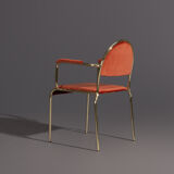 Hollywood Regency chair in Volterra 42, with armrests
