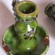 Duo of vintage potter's ceramic candle holders Regional Folk Art