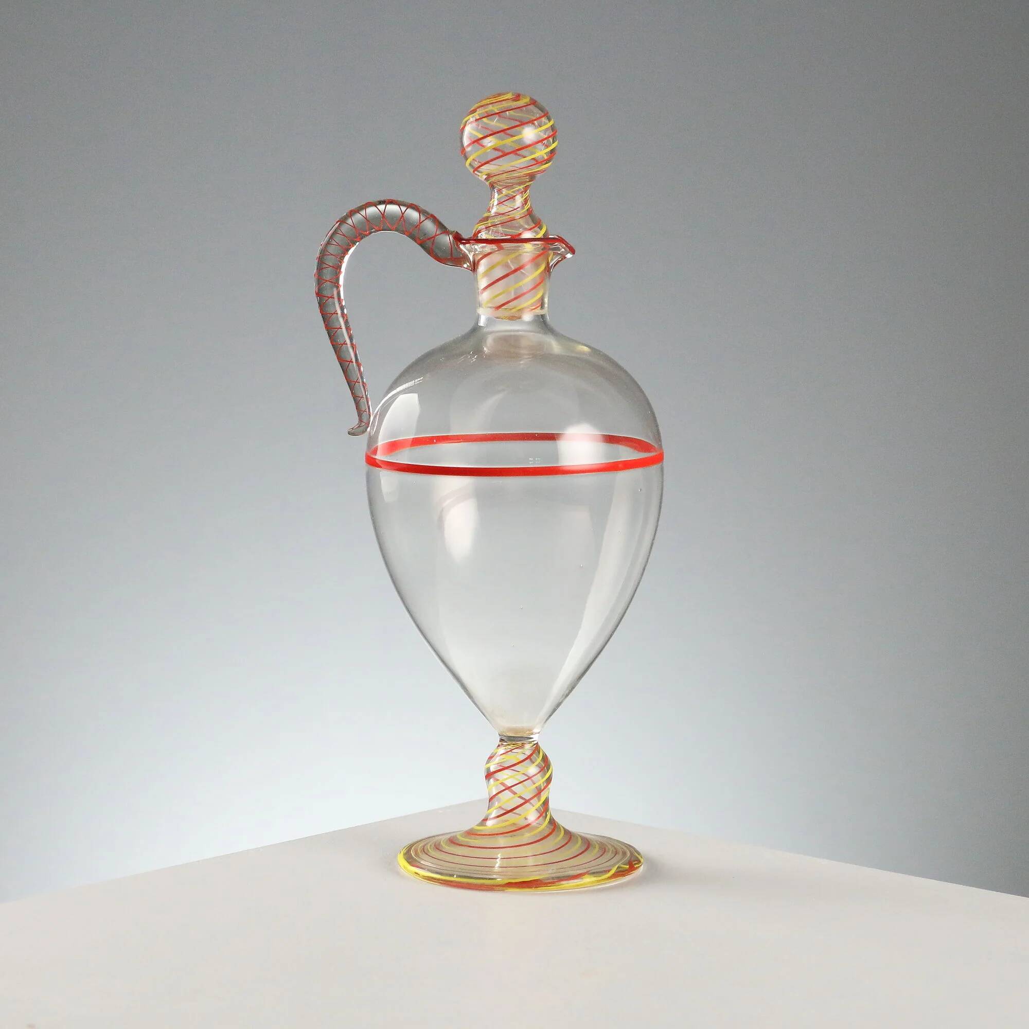 Antique blown glass carafe, Murano manufacture, Italy, 20th century