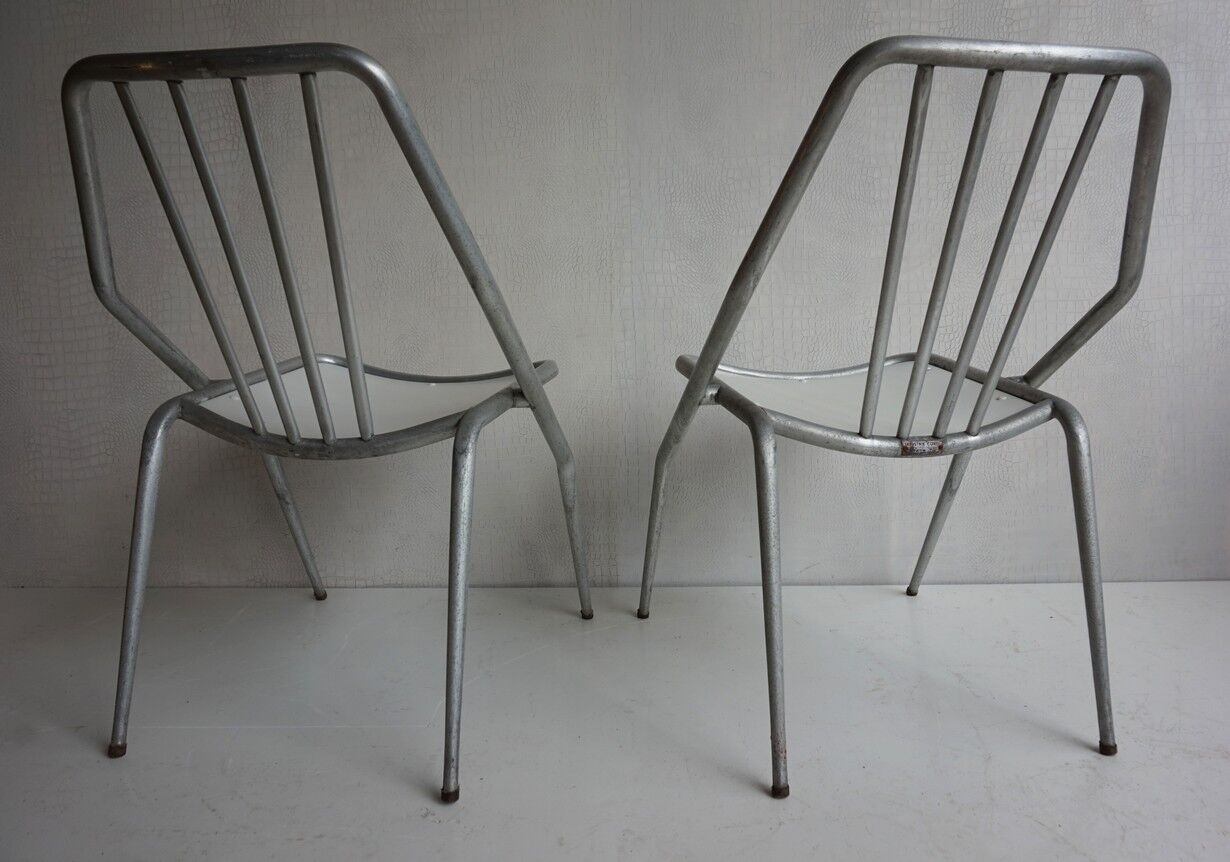 Italian Aluminum Garden Chairs from Industrie Conti Cornuda, 1940s, Set of 2