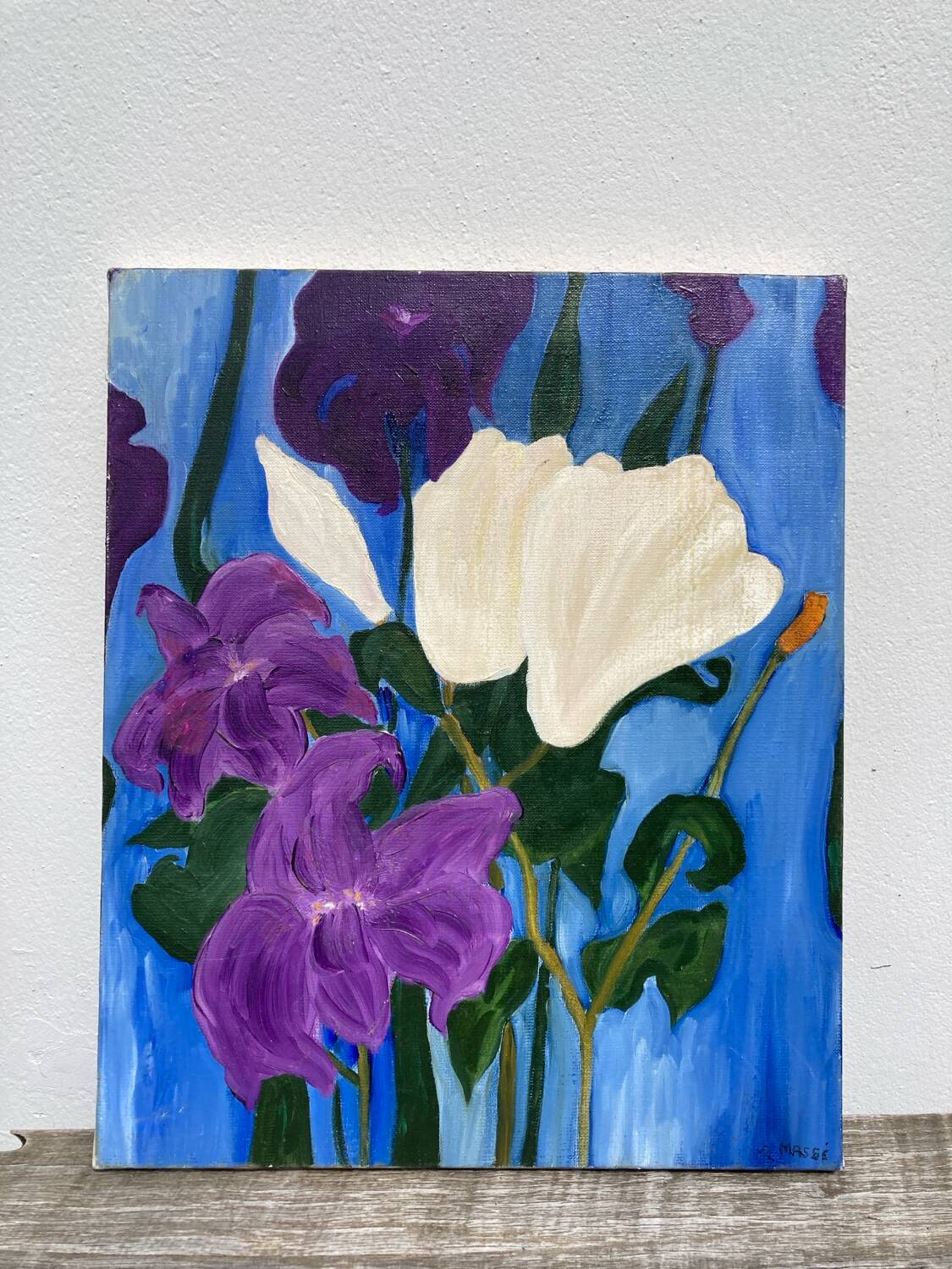 Painting, oil on canvas flowers