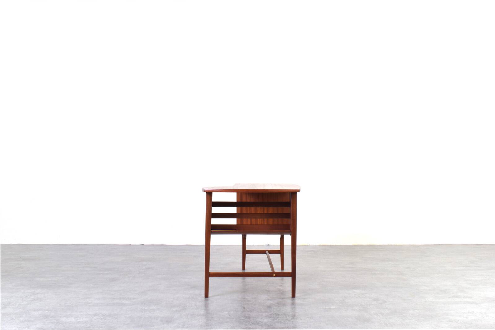 Mid-Century Kidney Shaped Danish Teak Desk, 1960s.