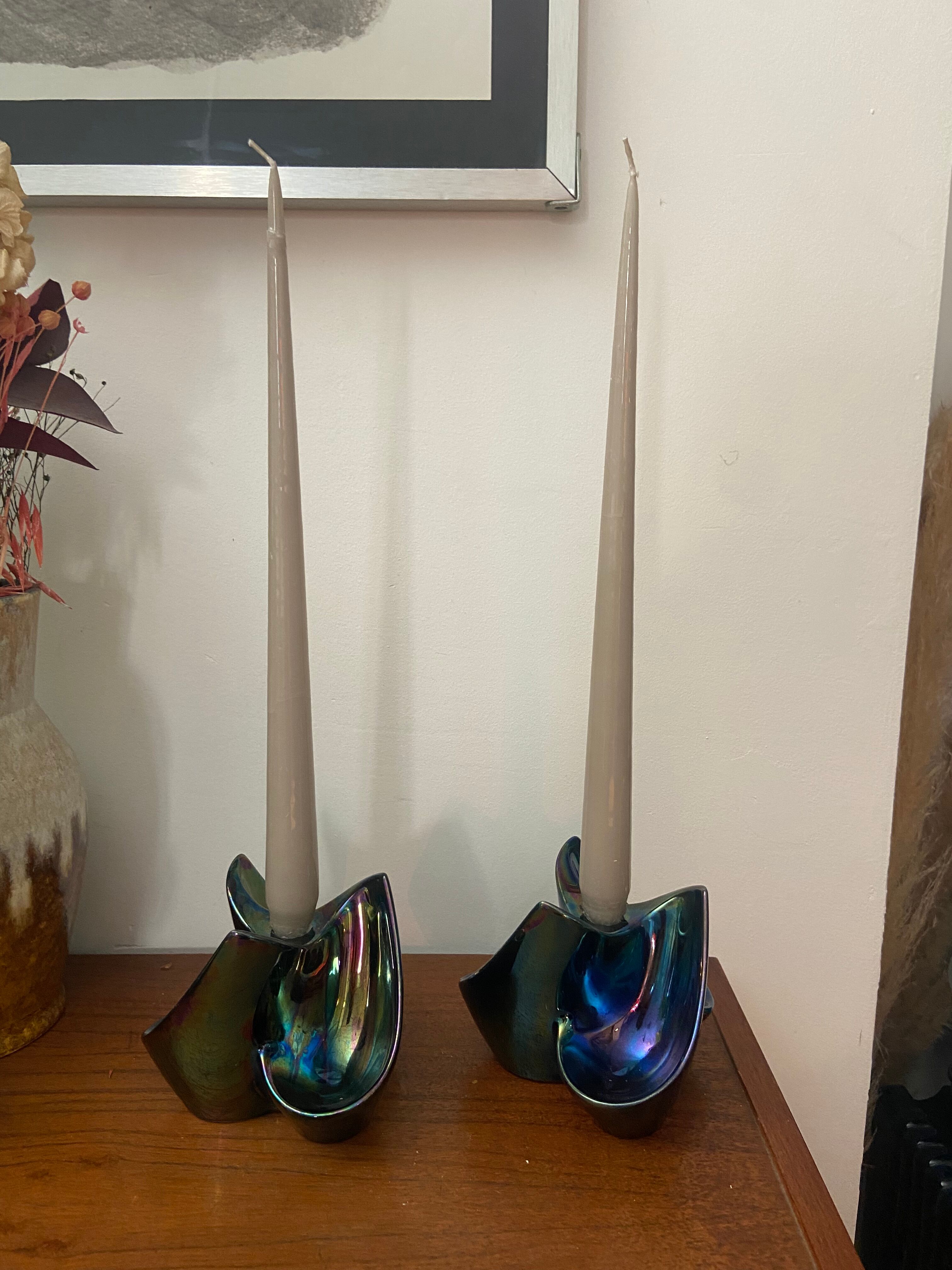 Pair of vintage Verceram candle holders