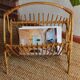 Wicker / rattan vintage magazine holder