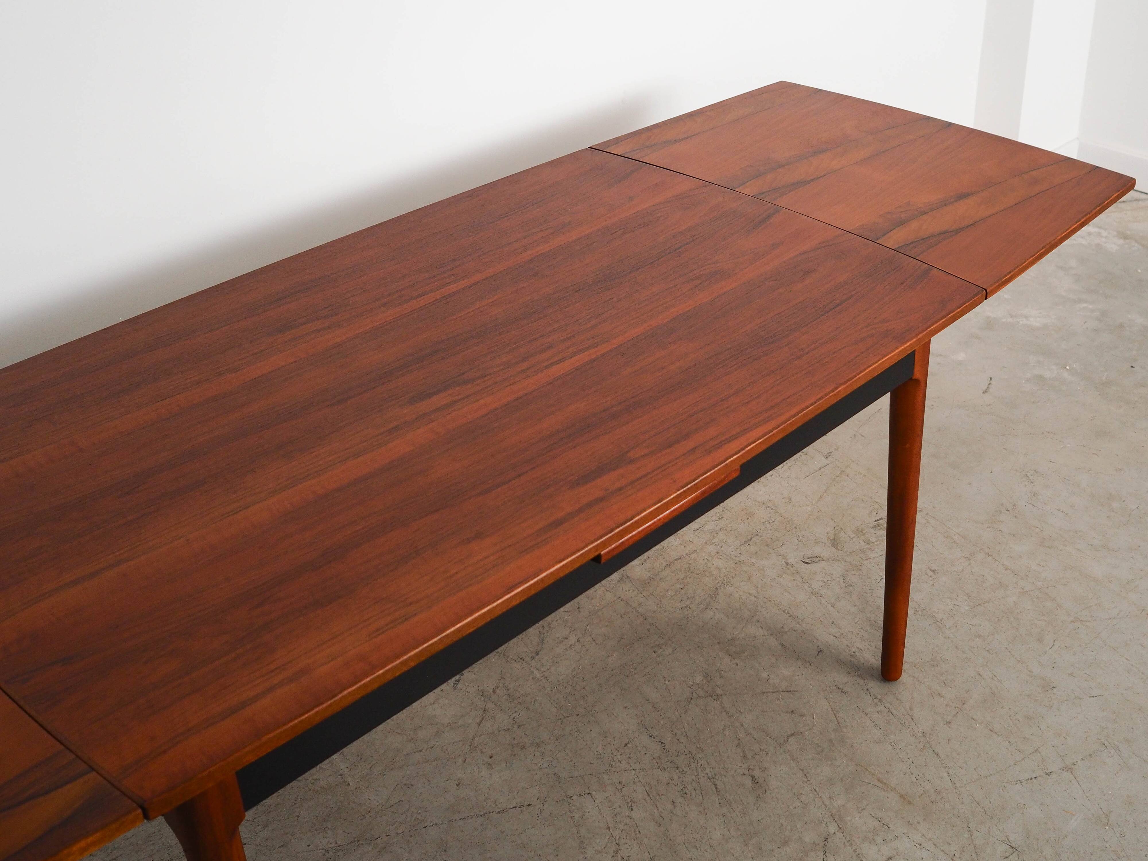 Walnut table, Danish design, 1970s, manufactured in Denmark