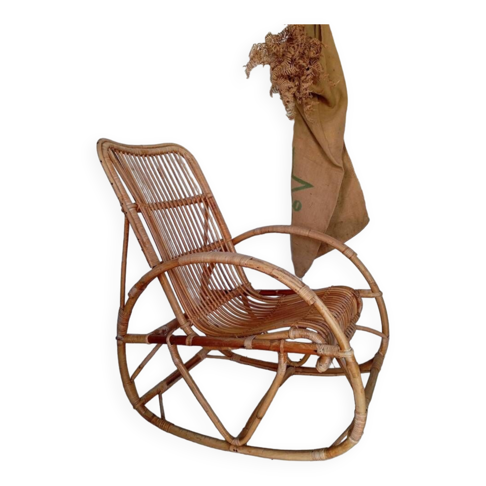 Rattan rocking chair from the 60s