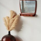 Scandinavian wall mirror in teak with drawers – mid-century Danish design