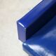 Sofa imitation leather blue and steel, 3 seats, France, circa 1960