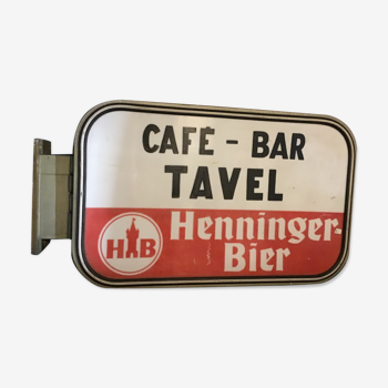 Sign advertising plate coffee bar Tavel Bier rare metallic year 1980