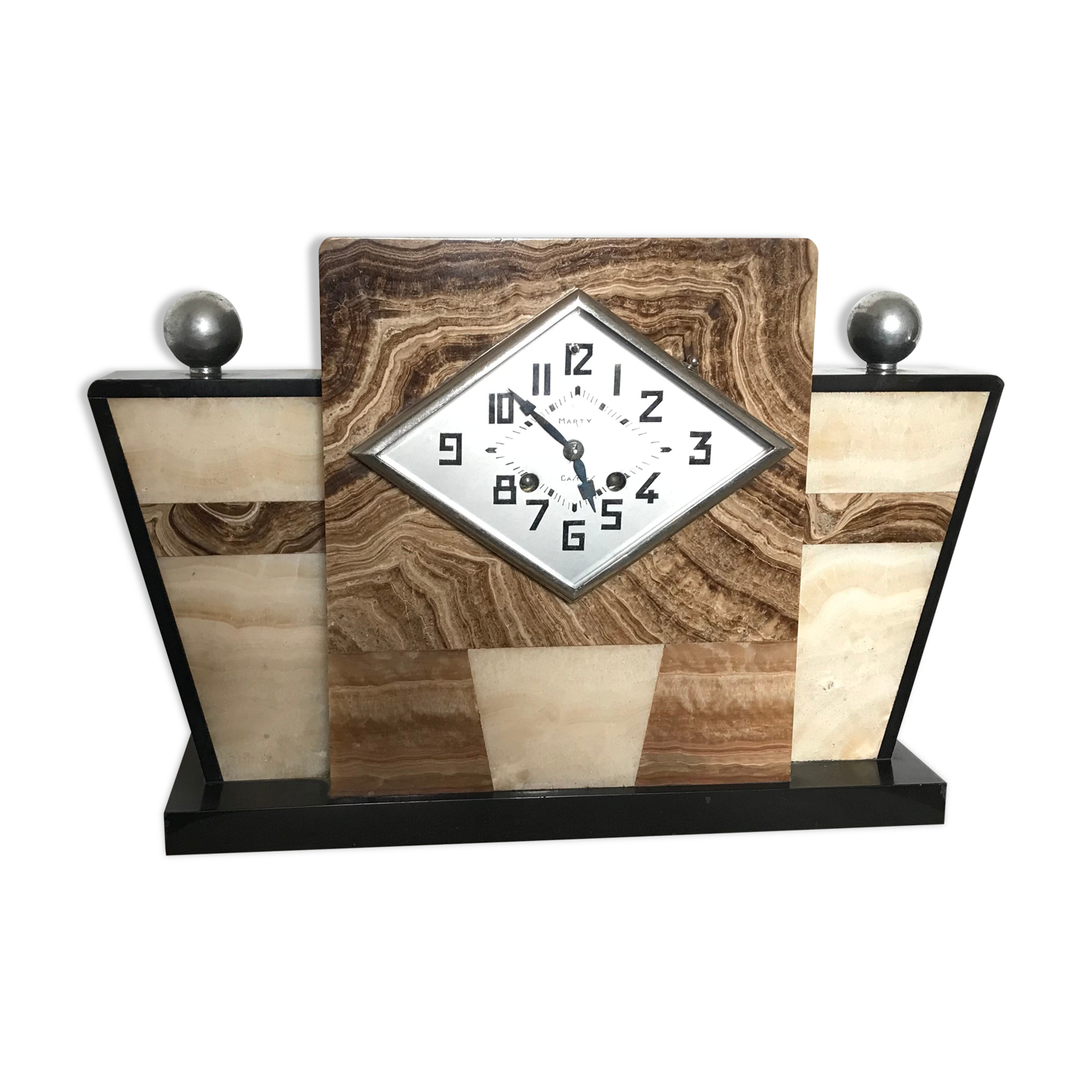 Marble art deco laying clock