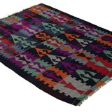 Turkish Anatolian Handmade Vintage Area Kilim Rug 206 cm x 155 cm