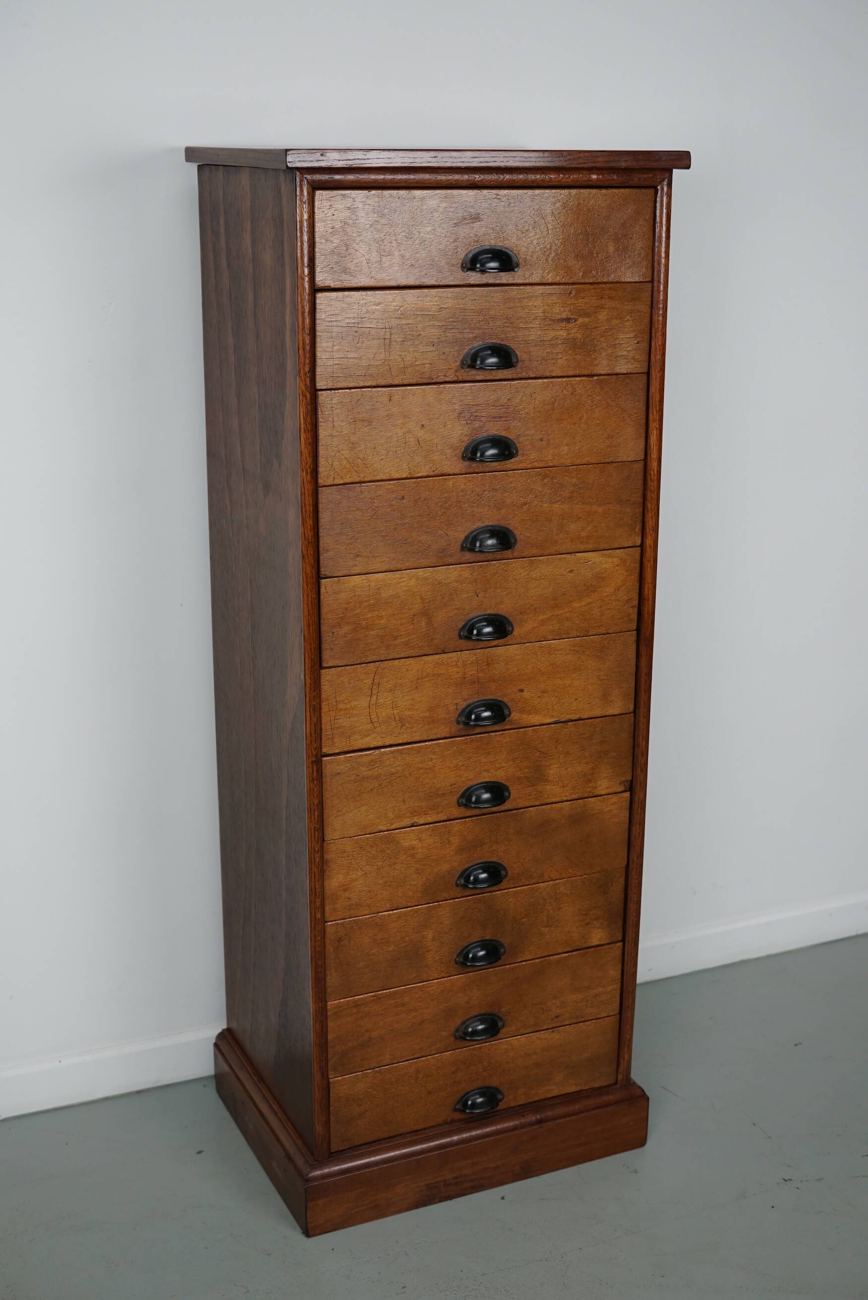 Vintage Dutch Poplar Apothecary / Filing Cabinet, 1950s