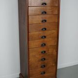 Vintage Dutch Poplar Apothecary / Filing Cabinet, 1950s
