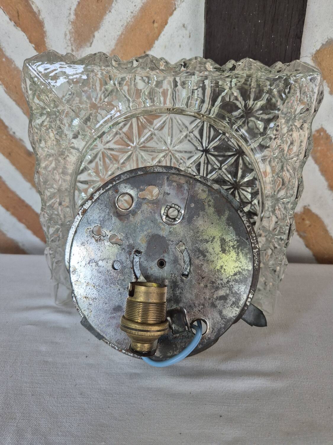 Square glass ceiling light