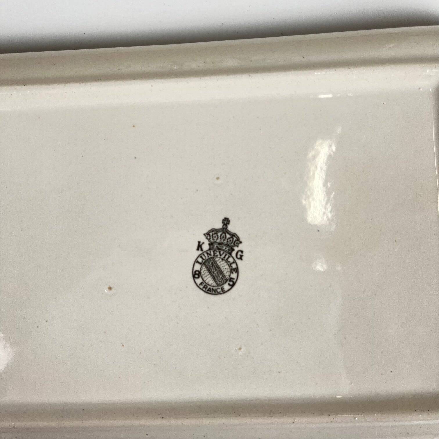 Butter dish KG Luneville model Réverbère 1950, earthenware