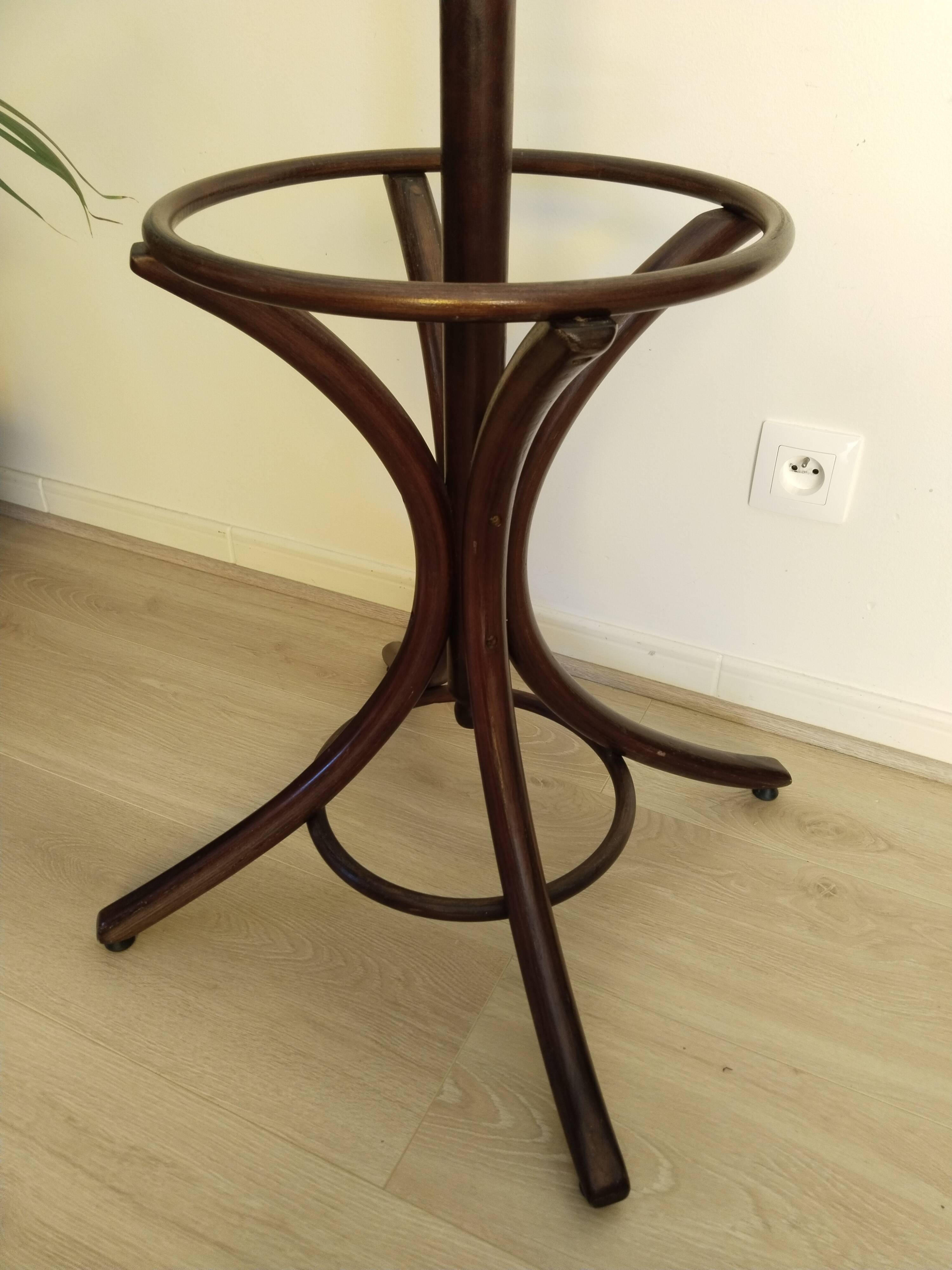 Parrot coat rack, Thonet style, Baumann, turned wood, 1950s