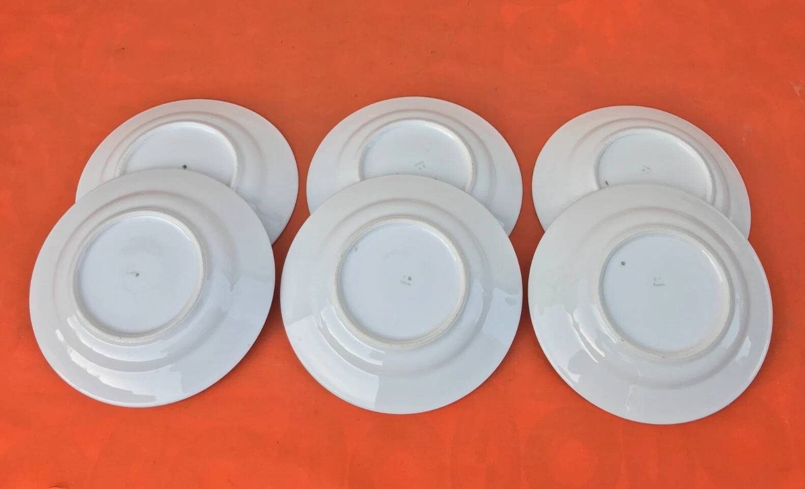 6 antique porcelain soup plates P.N France