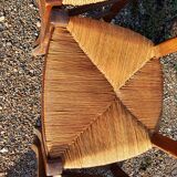 6 old straw chairs