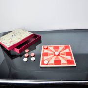 Tic-tac-toe game, enameled ceramic, Italy, 1980