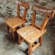 Pair of Canadian brutalist pine chairs – Rustic design from the 70s