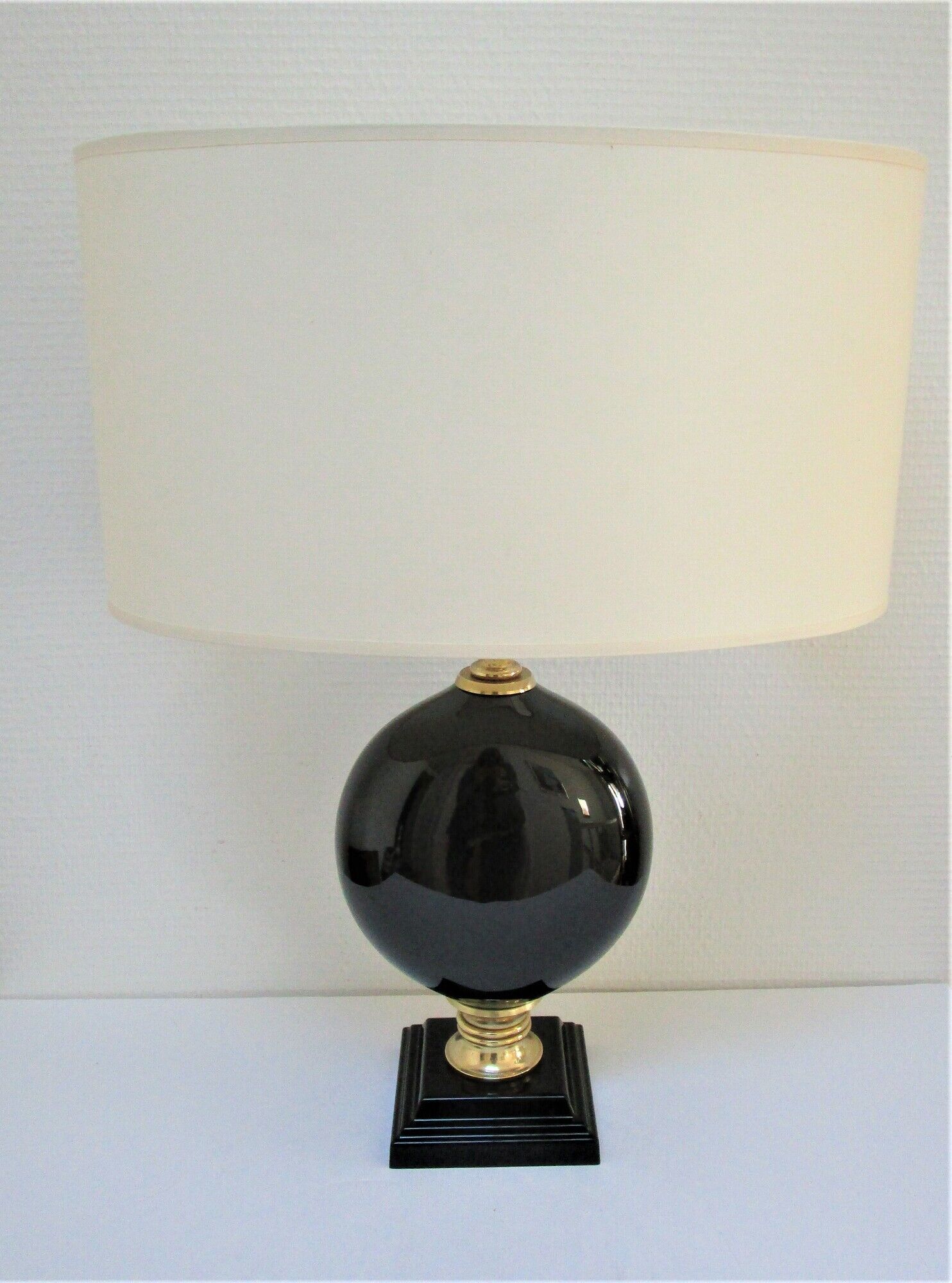 Black ceramic lamp foot robert de schuytener 90s