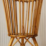 Tripod rattan worker/plant holder 1960
