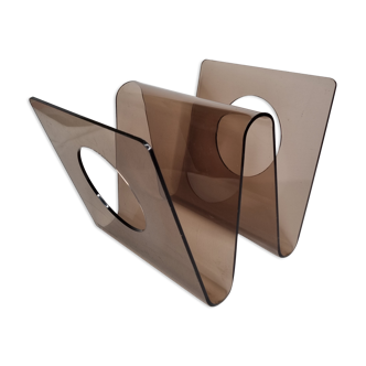 Plexiglas design magazine holder Michel Dumas, Roche Bobois, 70s