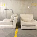 Set of Bernard Govin low chairs, Roset 1970