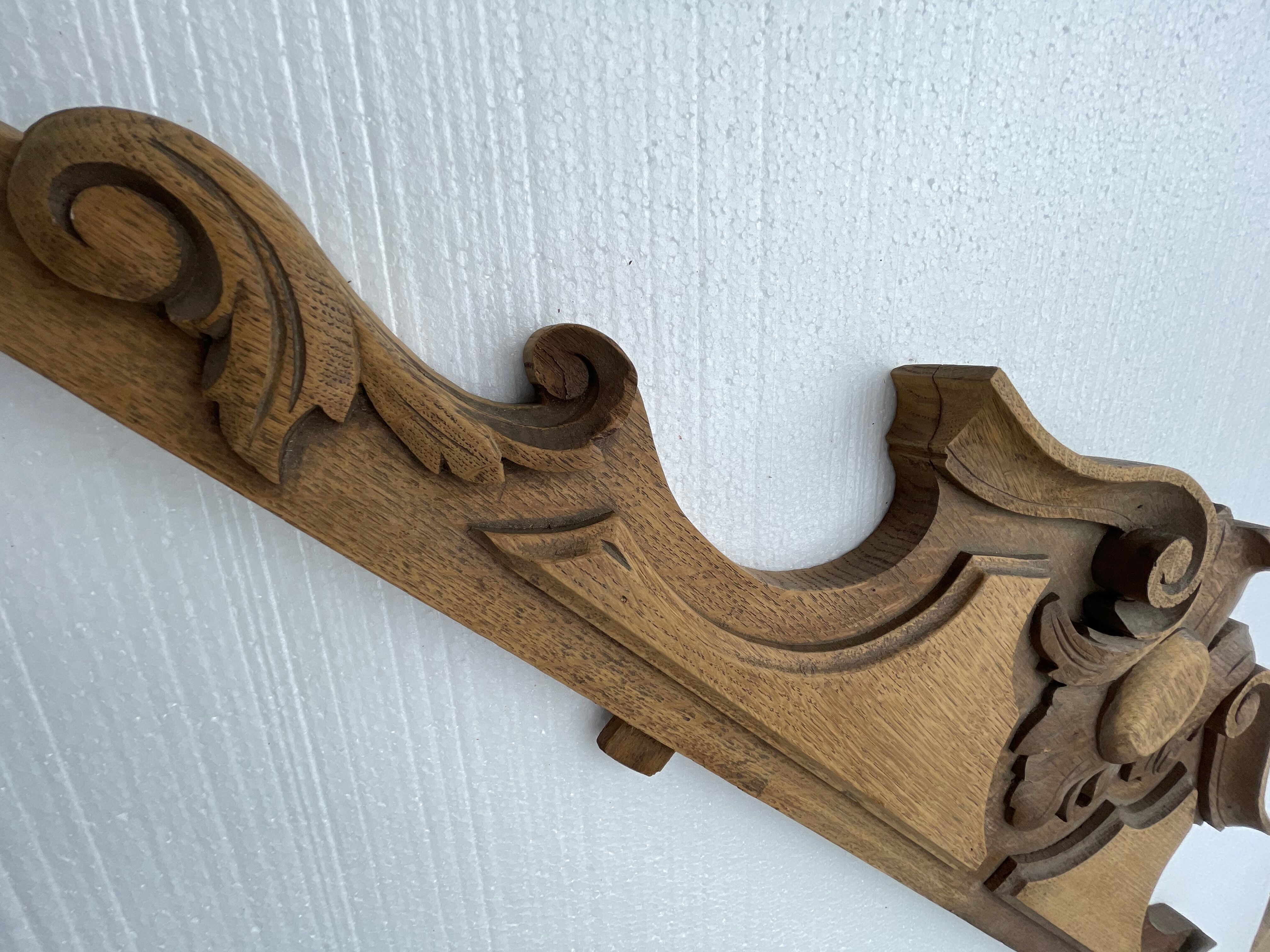 Carved wooden pediment