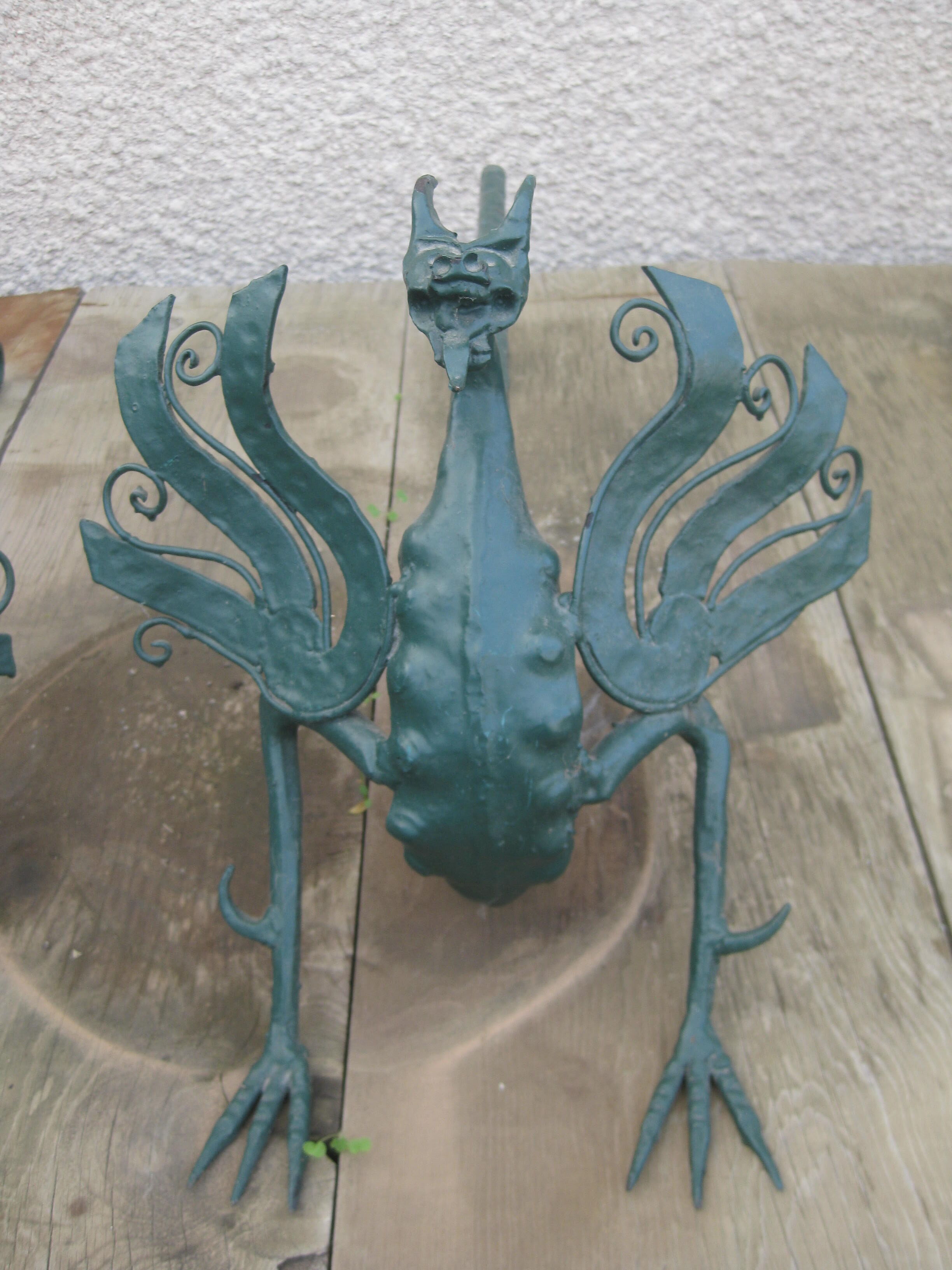 Pair of vintage dragon chenets