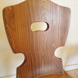 Vintage Tyrolean Wooden Dining Chairs - 1970s Farmhouse Style - Set of 4