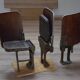 Lot de 3 strapontins de théâtre des années 1940